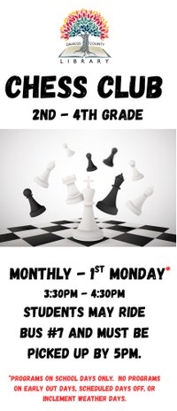 Chess Club - Monthly on 1st Monday