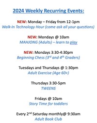 2024 Recurring Events